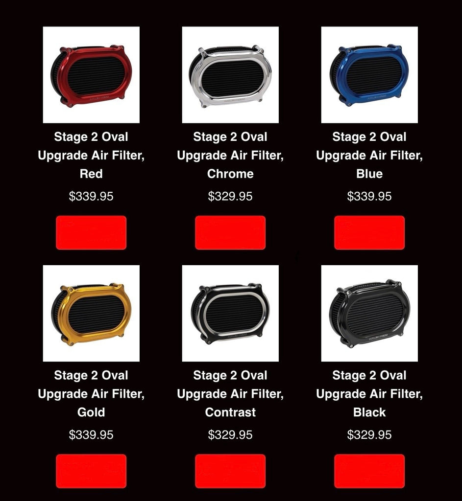 ARLEN NESS STAGE 2 OVAL UPGRADE AIR FILTER - Multiple Colors